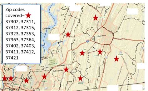 Chattanooga Zip Code Map