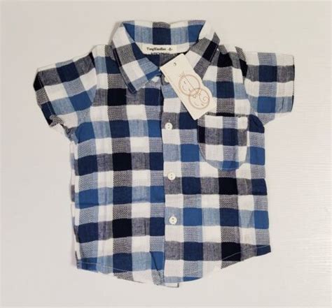 0 12m Baby Boy Toddler Summer Top Kids 100 Cotton Plaids Short Sleeve