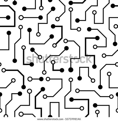 Electronic Circuit Board Seamless Pattern Vector Stock Vector Royalty Free 1075998146