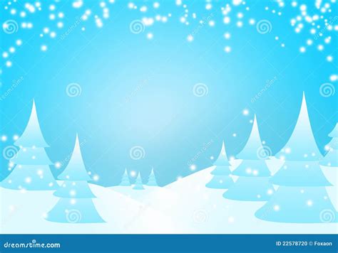 Snow falling on the trees stock illustration. Illustration of frost ...