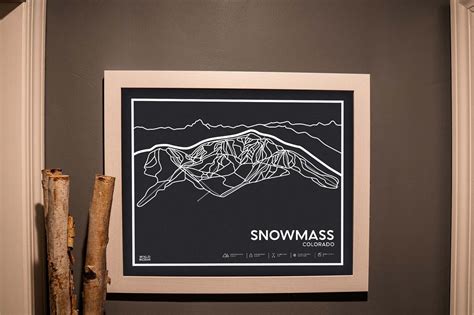 Snowmass Printable Ski Map Snowmass Trail Map Mountain Wall Art