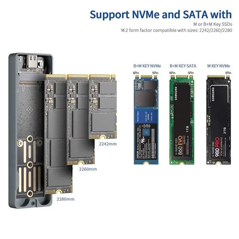 Rtl B M Nvme Sata Ssd Dual Protocol Aluminium External Enclosure