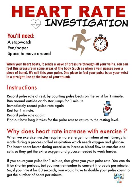 How does exercise affect heart rate? Science Investigation - Science ...