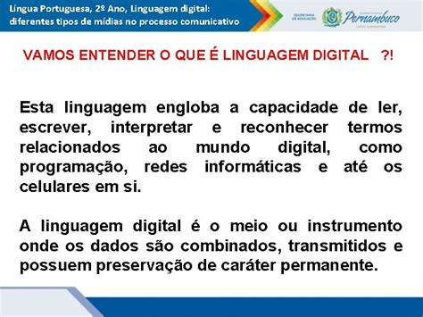 LINGUA PORTUGUESA Ensino Mdio 2 Ano Linguagem digital