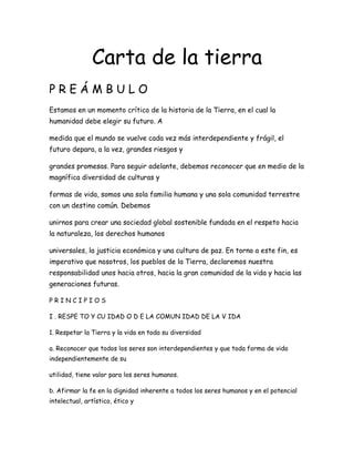 Carta De La Tierra PDF