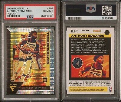 Anthony Edwards Rc Panini Flux Pulsar Psa Mn