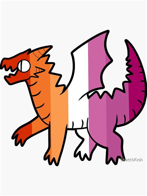 Lesbian Pride Dragon Sticker By Sketchkrsh Redbubble