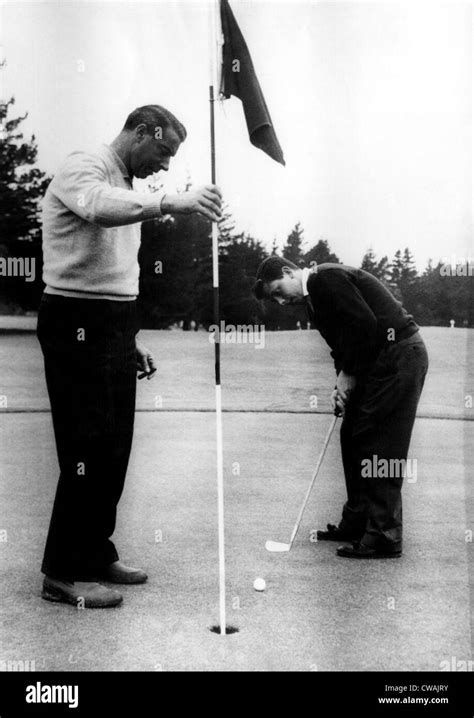 Joe Dimaggio And His Son Joe Jr Play Golf In San Francisco 1956