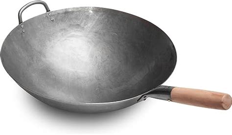 Amazon Craft Wok Big 16 Inch Heavy Hand Hammered Carbon Steel Pow