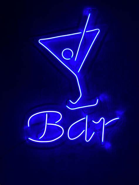 Drinking Glass Cocktail Neon Sign Bar Wall Decor Cafe Neon Lights Home Wall Decor Drink Sign