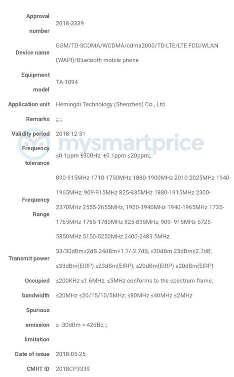 Nokia 9 TA 1094 With A Penta Lens Camera Receives MIIT Certification