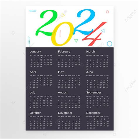 Plantilla De Calendario Negro 2024 Descarga Gratuita De Plantilla En