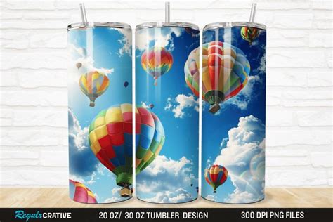 3D Hot Air Balloons 20 30oz Skinny Tumbler