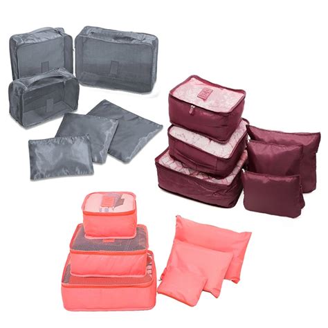 Kit 6 Pecas Organizador De Malas Para Viagem Travel Necessaire Cores