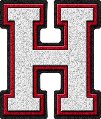 Presentation Alphabets White Cardinal Red Varsity Letter H