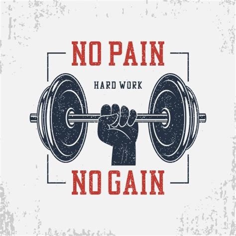 No Pain Gain T Shirt Royalty Free Vector Image