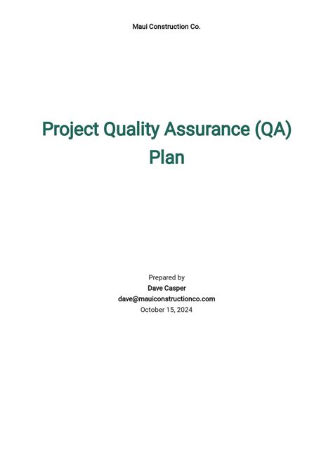 Free Quality Assurance Plan Word Templates 11 Download