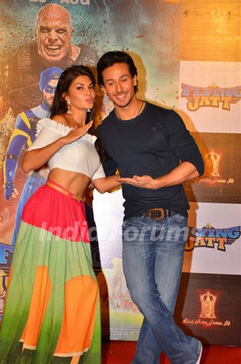 Jacqueline Fernandes And Tiger Shroff At Trailer Launch Of A Flying