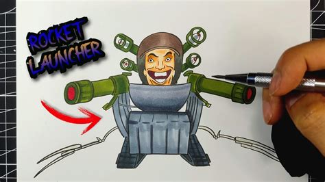 Como Dibujar A UPGRADE ROCKET LAUNCHER De SKIBIDI TOILET 59 Draw