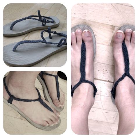 Diy Sandals From Old Flip Flops T Shirt 10 Steps With Pictures