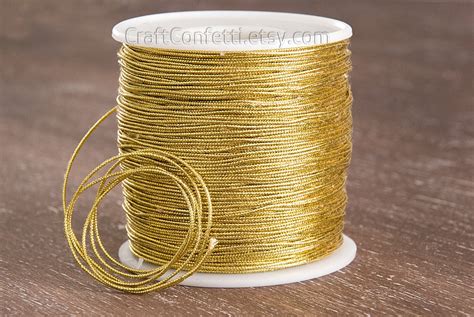 Gold String 1mm Gold Metallic Cord Yellow Craft Cord Golden Thin Cord