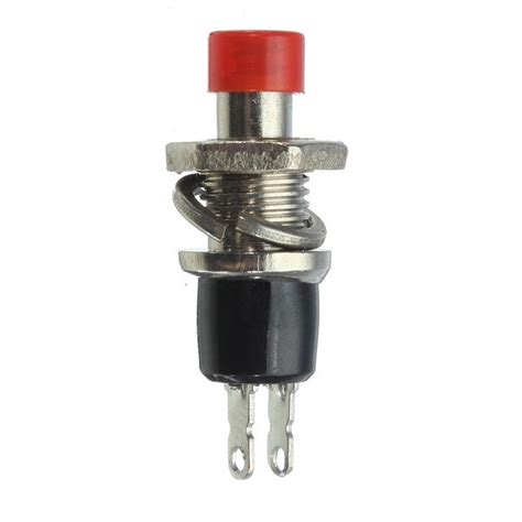 Momentary Mini On Off Push Button Micro On Off SPST Switch Red 2 Pins