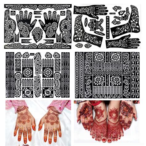 Buy Henna Tattoo Kit Indian Temporary Tattoo Stencils Glitter