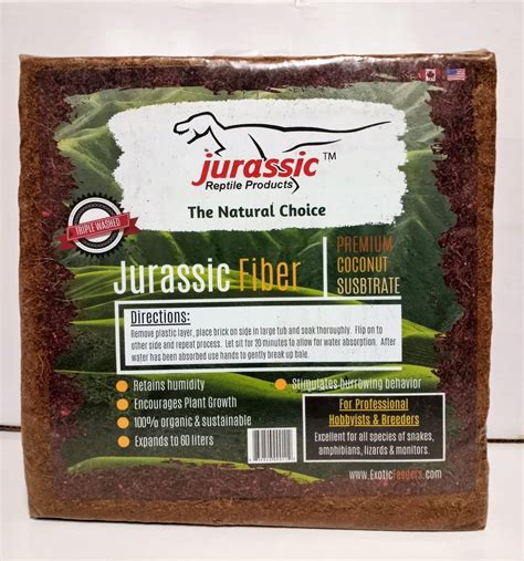 Jurassic Fiber Compressed Coconut Block 1 2 Cu Ft East Coast Exotics