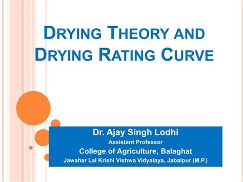 Drying Theory And Drying Rating Curve Ppt