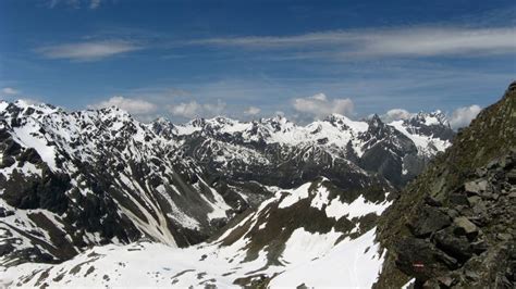 Mountain Landscape with Snowy Peaks Stock Image - Image of mountains ...