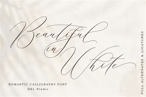 Beautiful In White Font By Hkl Studio · Creative Fabrica