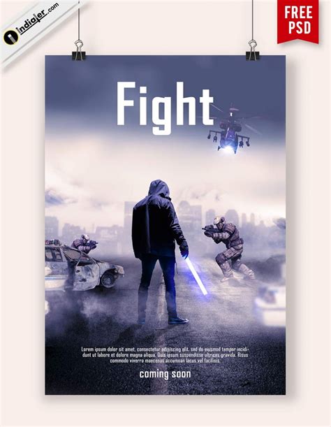 Best Customize Action Movie Poster Template Free PSD Template - Indiater