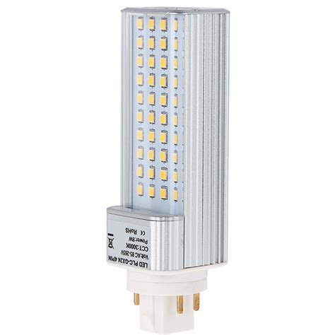 PLC Lamp G24Q 4-Pin LED Bulb, 8 Watts, 18W Equivalent, AC85-265V [G24Q ...