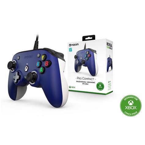 Nacon Pro Compact Controller Mando Con Cable Azul Para Pc Xbox One Xbox