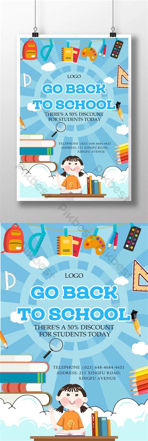 Cute Style Back To School Day Poster Psd Free Download Pikbest