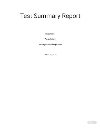 Test Summary Report 9 Examples Format How To Create Pdf