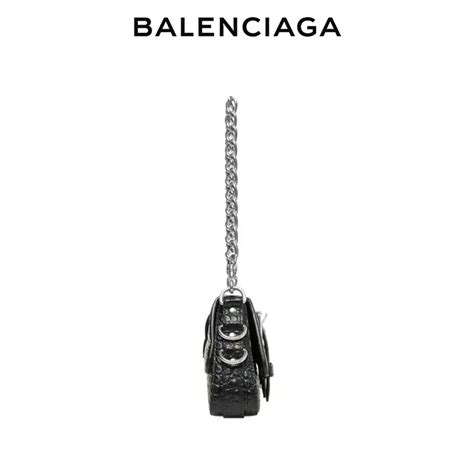 【專櫃同款2色】balenciaga巴黎世家lindsay女士曲線形鱷魚紋中號翻蓋單肩包 巴黎世家balenciaga 台灣專櫃