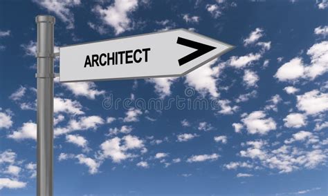 Architect traffic sign stock photo. Image of pole, blueprint - 173586532