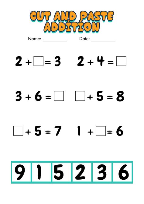 Cut And Paste Math Worksheets