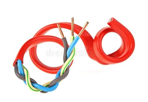 Red Electrical Cable Isolated On White Background Stock Photo Image