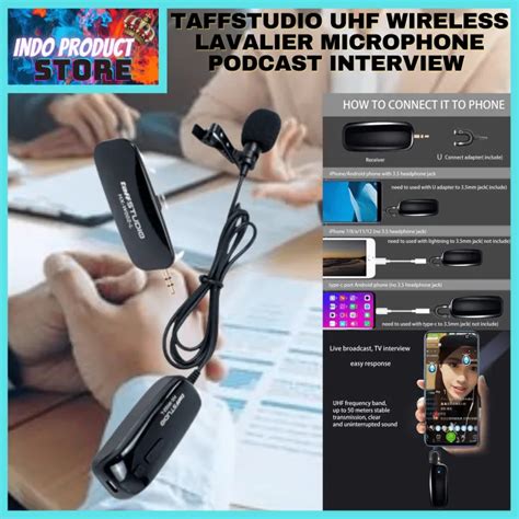 Cod Taffstudio Uhf Wireless Lavalier Microphone Podcast Interview Mik