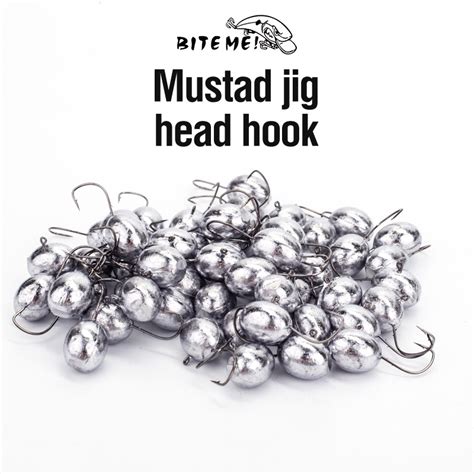 10PCS Unpainted Jig Heads 0 8g 6g Mustad Ball Heads With Carbon Steel