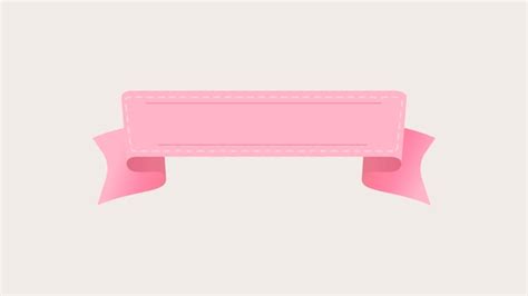 Free Vector Pink Ribbon Banner Vector Decorative Label Flat Graphic