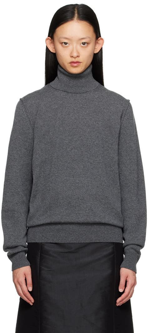 Gray Inverted Seams Turtleneck By Maison Margiela On Sale