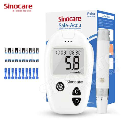 sinocare safe accu portable blood glucose meter diabetes tester blood