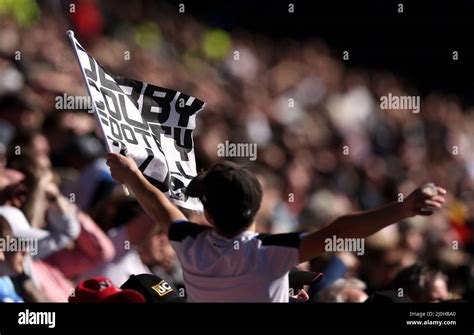 Derby County Fans Wave Flags In The Stands During The Sky Bet