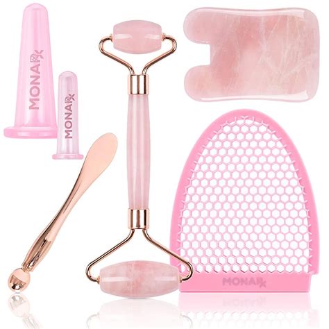 Rose Quartz Roller And Gua Sha Facial Massage Set Best Beauty Gift