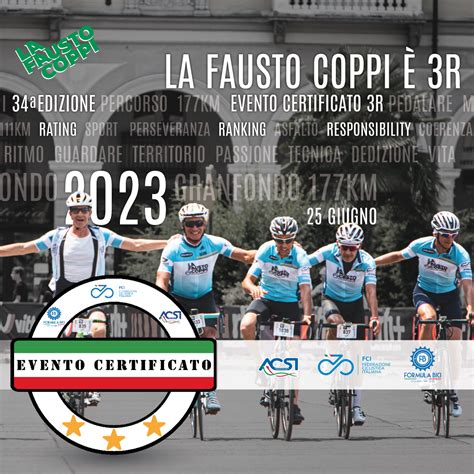 La Fausto Coppi è certificata Progetto 3R con tre stelle Granfondo