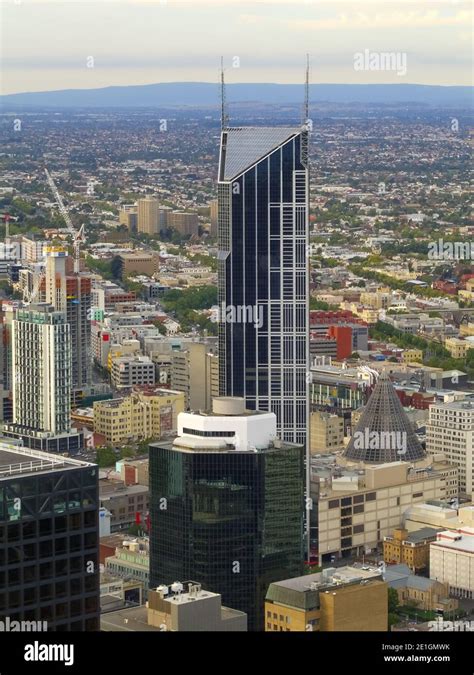 Aerial View Of The Melbourne Central Tower In The Central Business