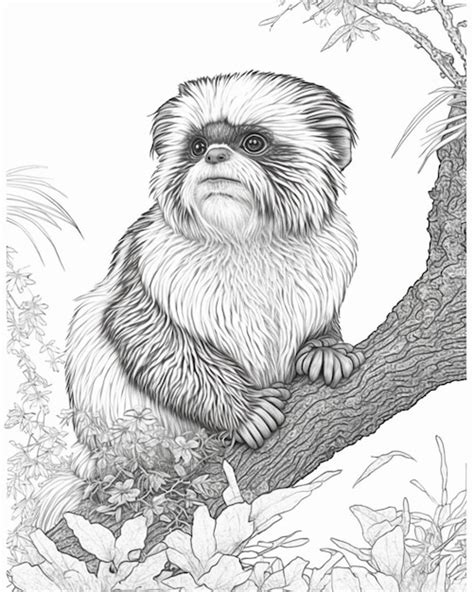 Premium Photo | A drawing of a monkey sitting on a tree branch ...